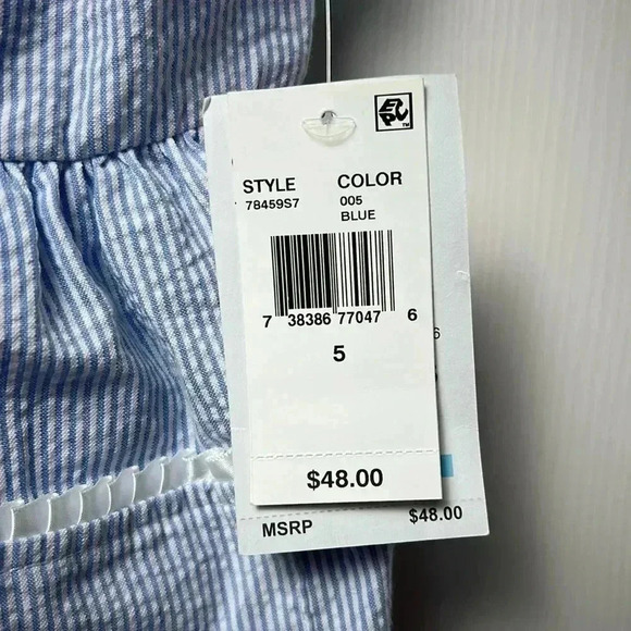 Good Lad Chambray striped Pinafore dress NWT girls 5 - Picture 4 of 8